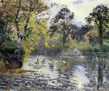 the pond at montfoucault 1874 Camille Pissarro Oil Paintings